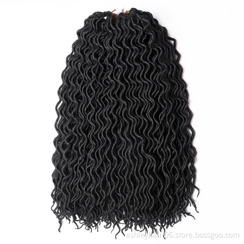 factory price goddess curly faux locs crochet braid hair wavy faux locs 18inch